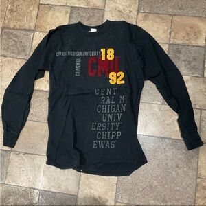 Black Graphic Long Sleeve Shirt